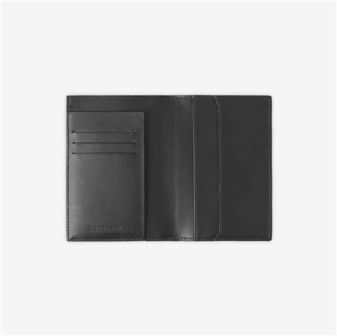 Check Passport Holder in Charcoal 